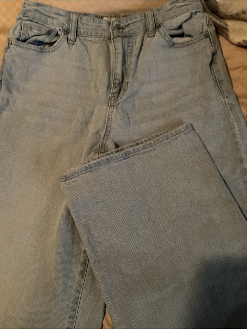 Women's Wide Leg Jeans - Light Blue